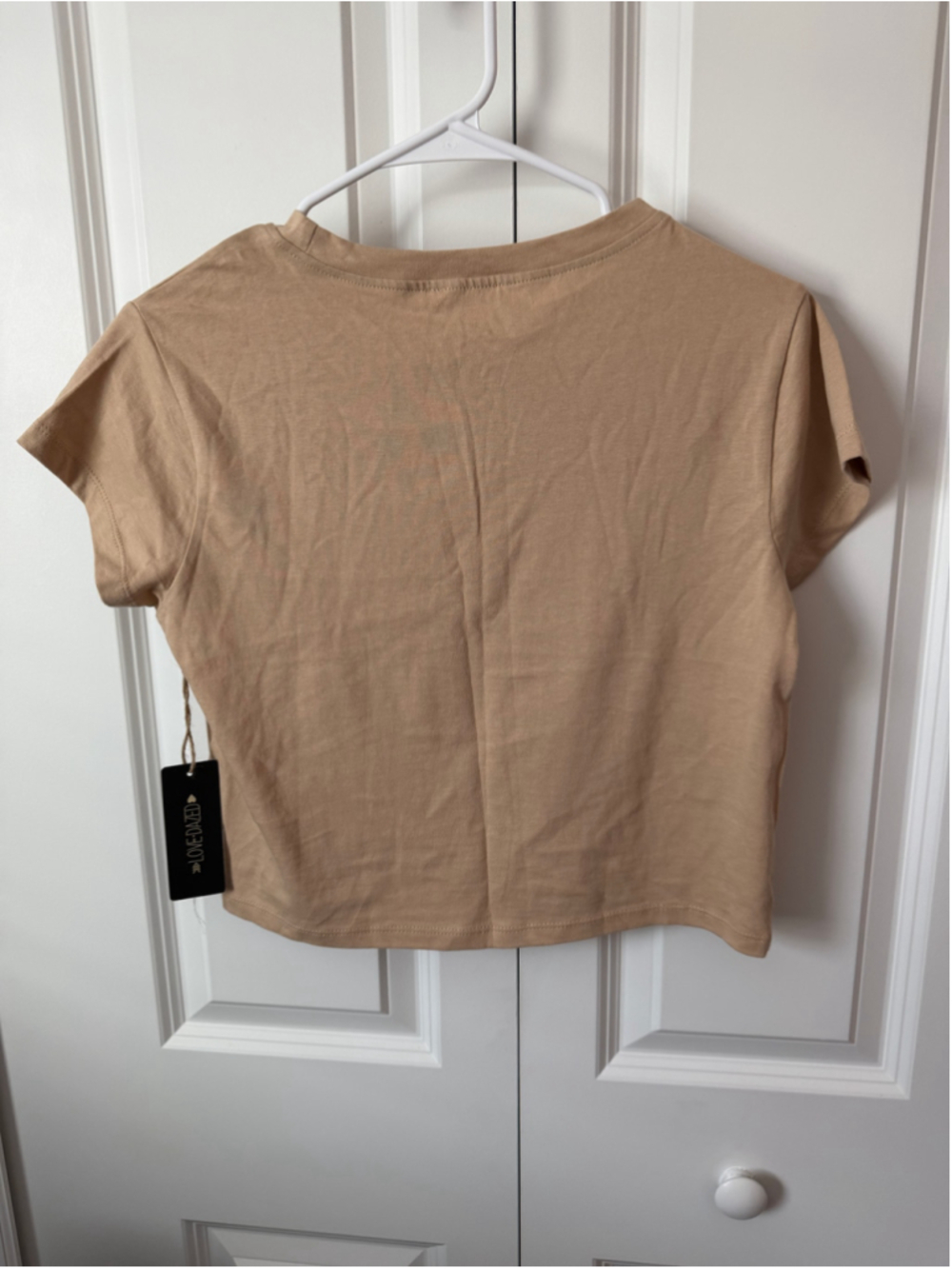 LOVE DAZED Beige Pink Bow Short Sleeve Tee L NWT - Picture 2 of 5